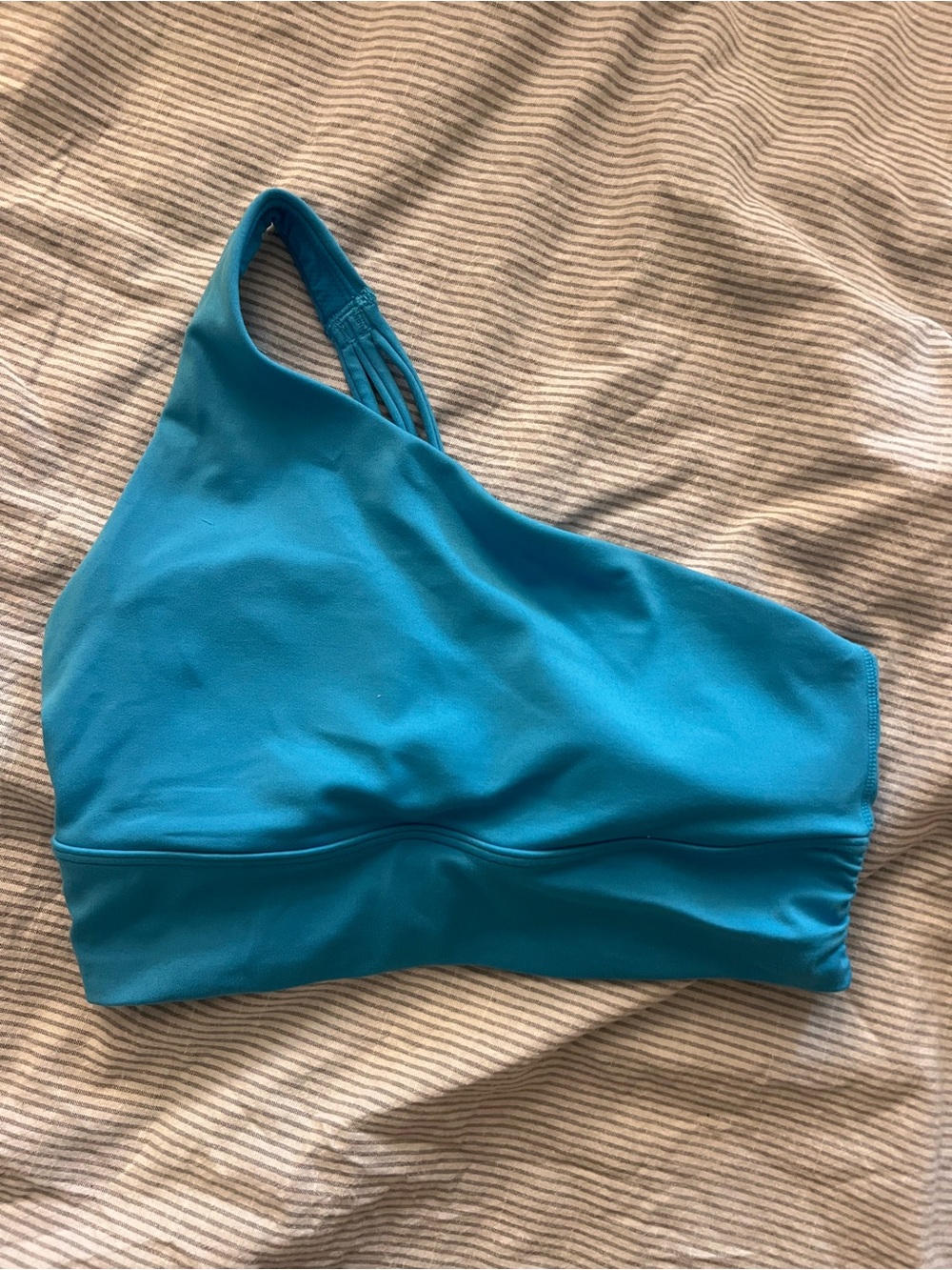 Athleta One-Shoulder Turquoise Sports Bra